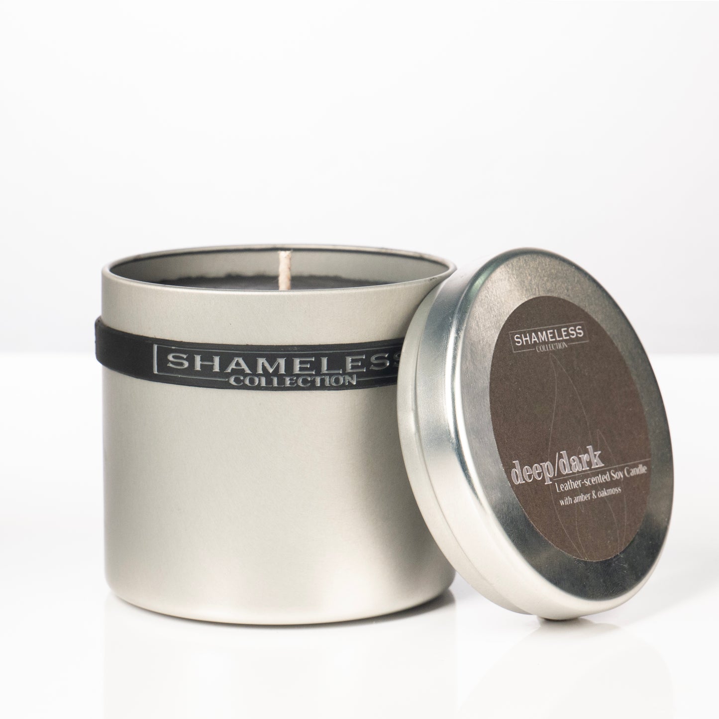deep/dark Leather-Scented Candle