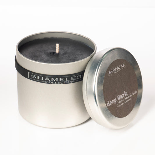 deep/dark Leather-Scented Candle