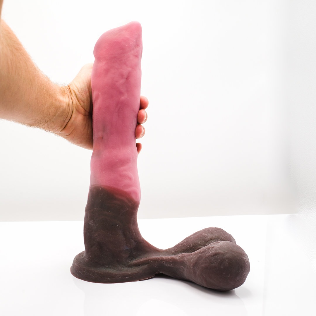 Jake the Minotaur dildo 13x9.5" body-safe silicone sex toy. Strap-on harness compatible!