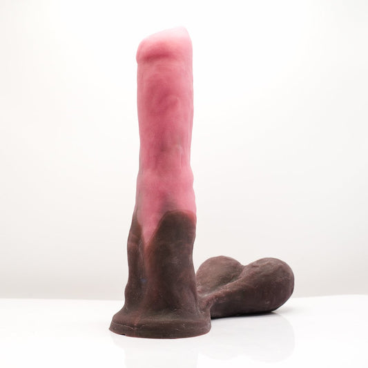 Jake the Minotaur dildo 13x9.5" body-safe silicone sex toy. Strap-on harness compatible!