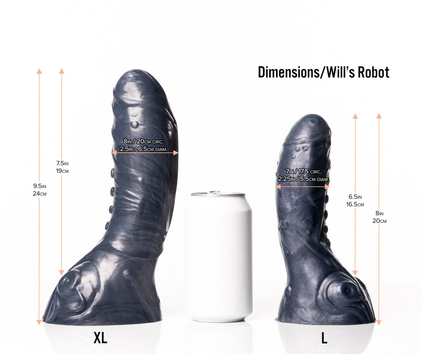 Will's Robot Dildo - Medium through Extra Large Size - Fantasy Sex Toy - Platinum Silicone - Custom Colors Available